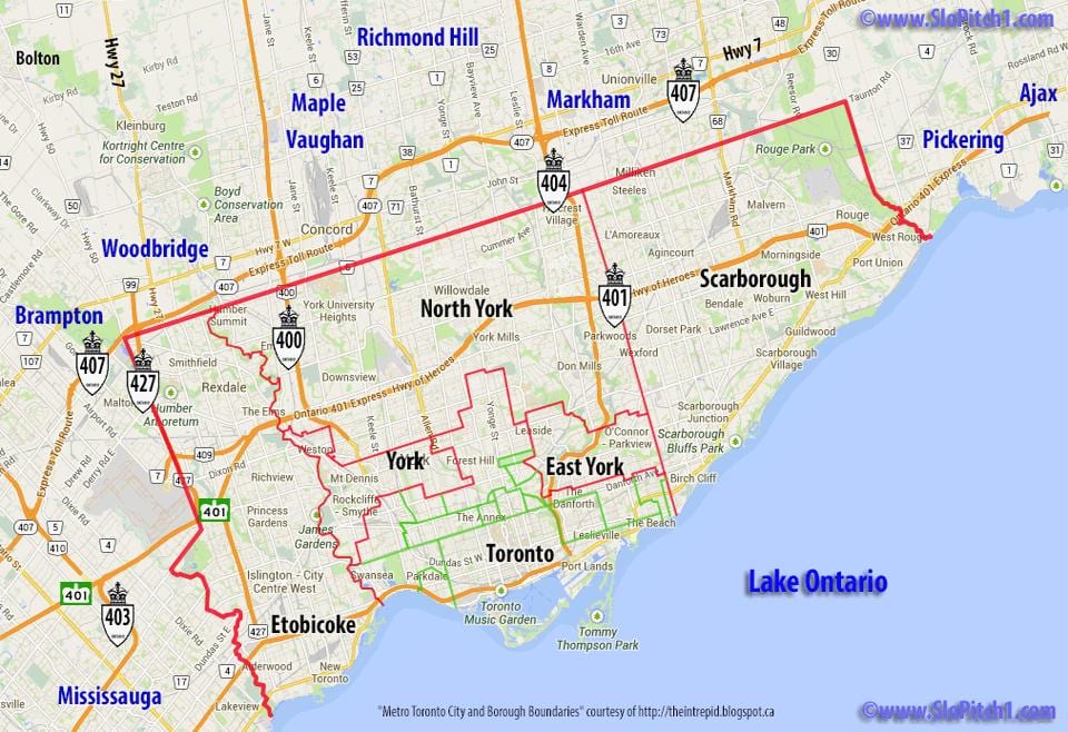 Térkép önkormányzatok Toronto