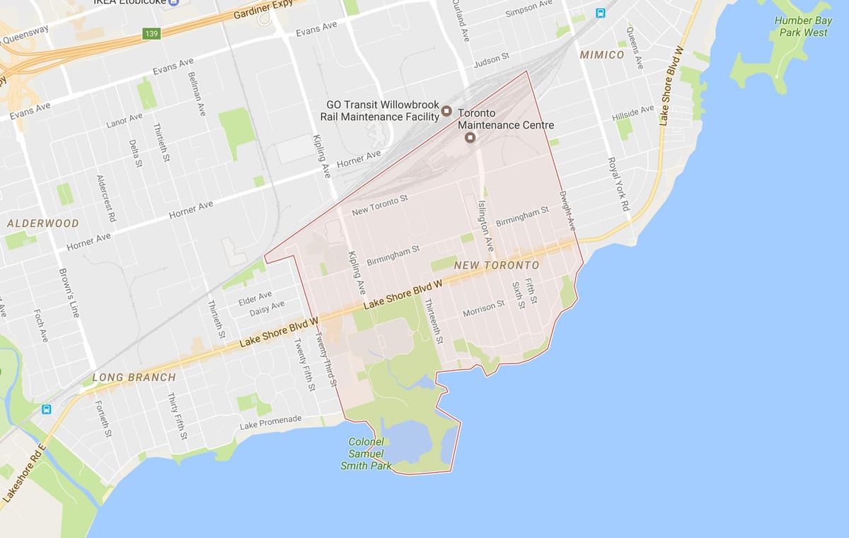 Térkép Új Toronto környéken Toronto