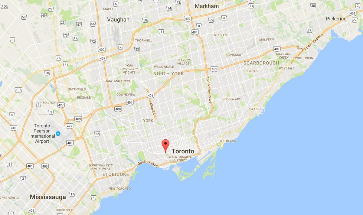 Térkép Szentháromság–Bellwoods kerületi Toronto