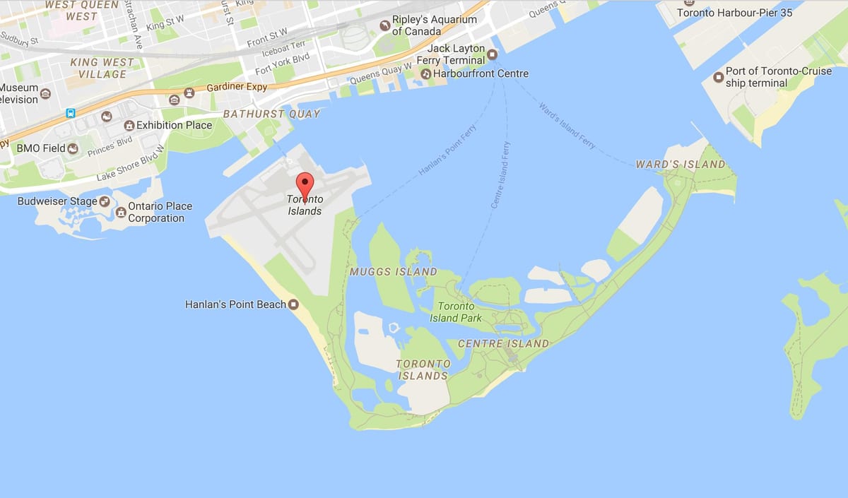 Térkép környéken, Toronto Sziget szomszédságában Toronto