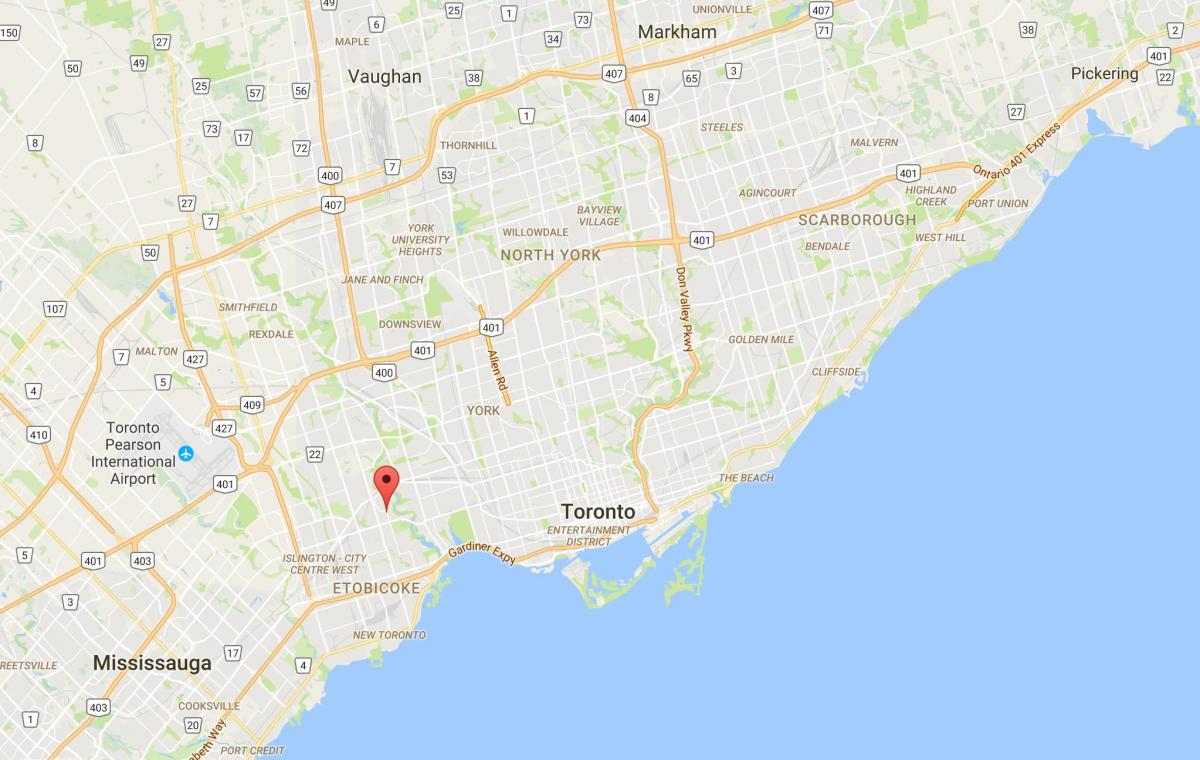 Térkép A Kingsway kerületi Toronto