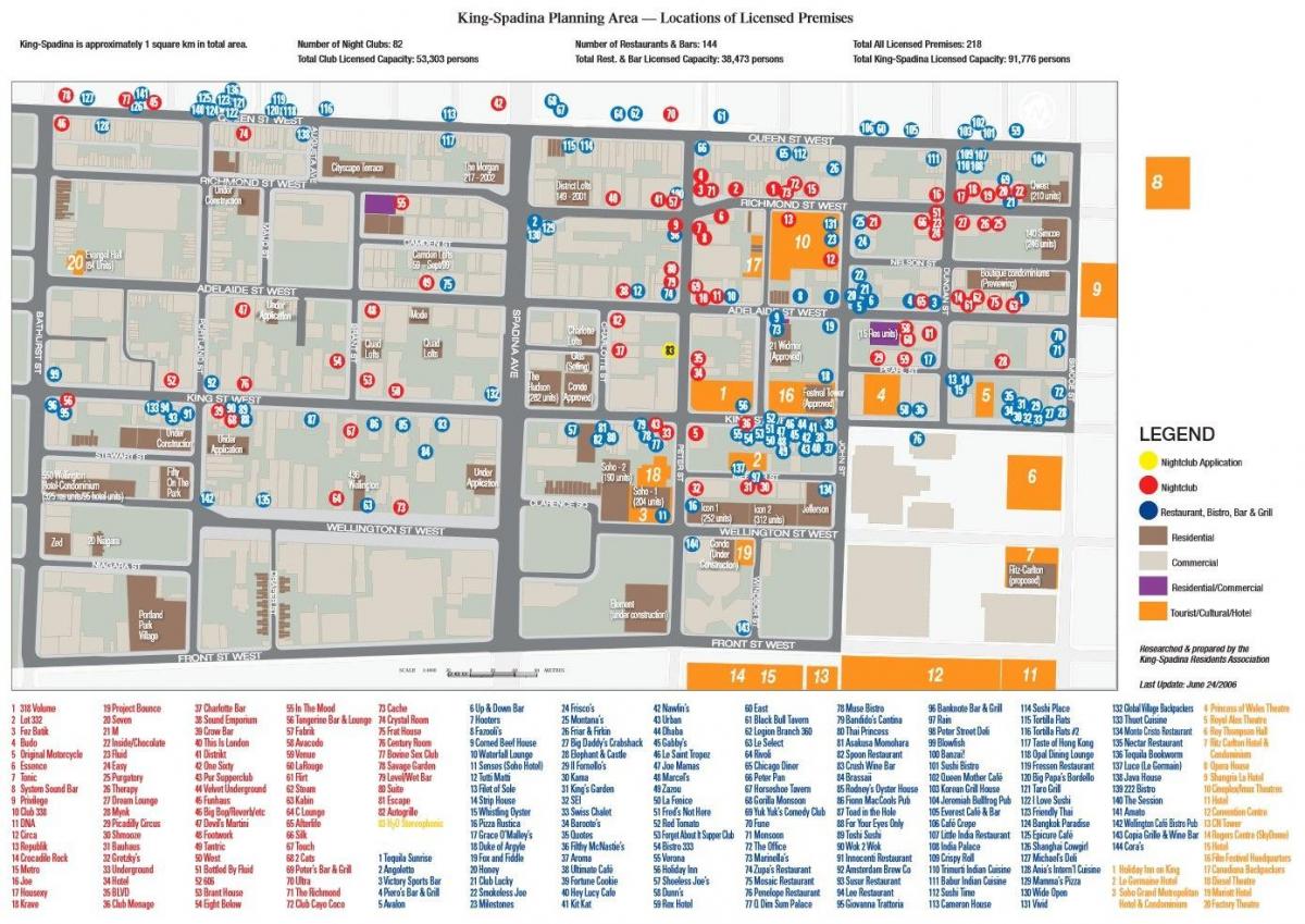 Térkép A Szórakoztató Negyed Toronto információk