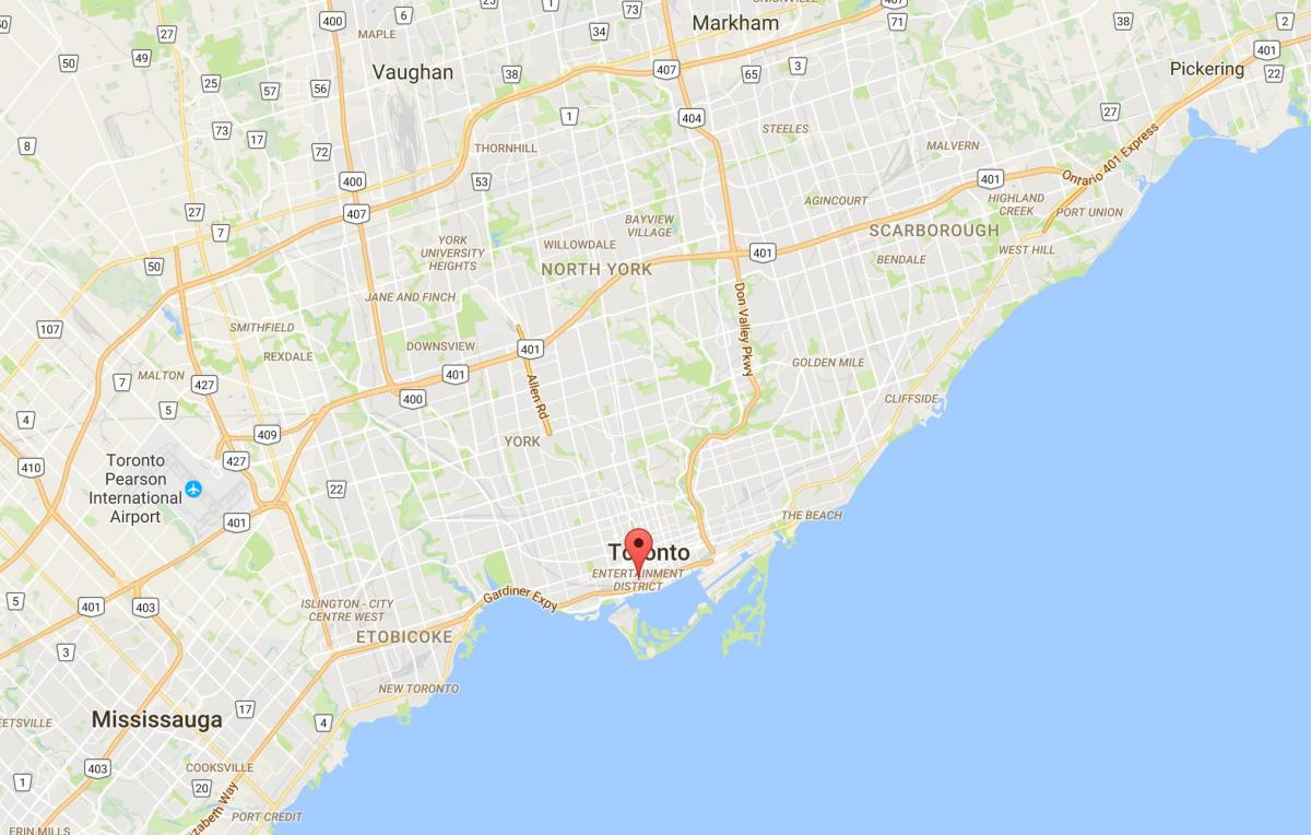 Térkép A Szórakozás Kerületben Toronto