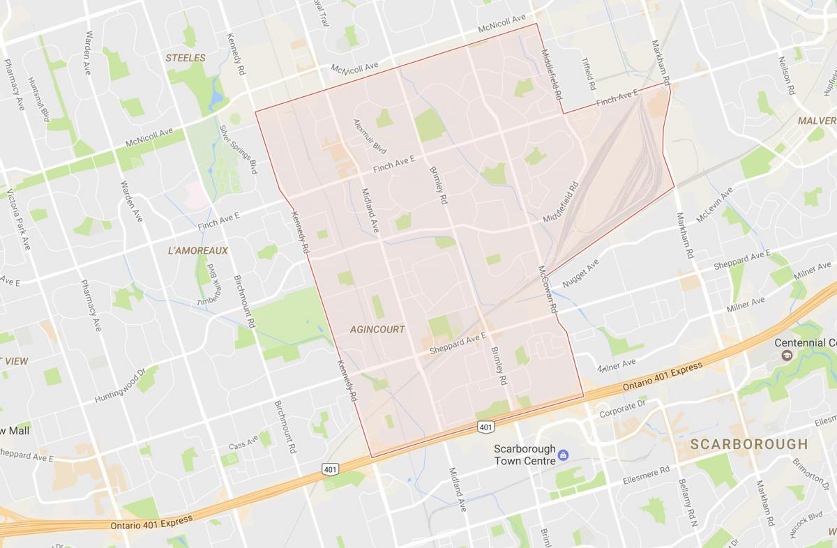 Térkép Agincourt környéken Toronto