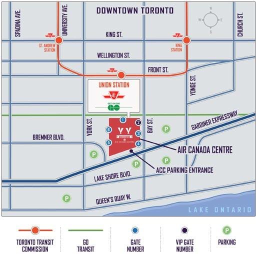 Térkép Air Canada Központ parkoló - ACC