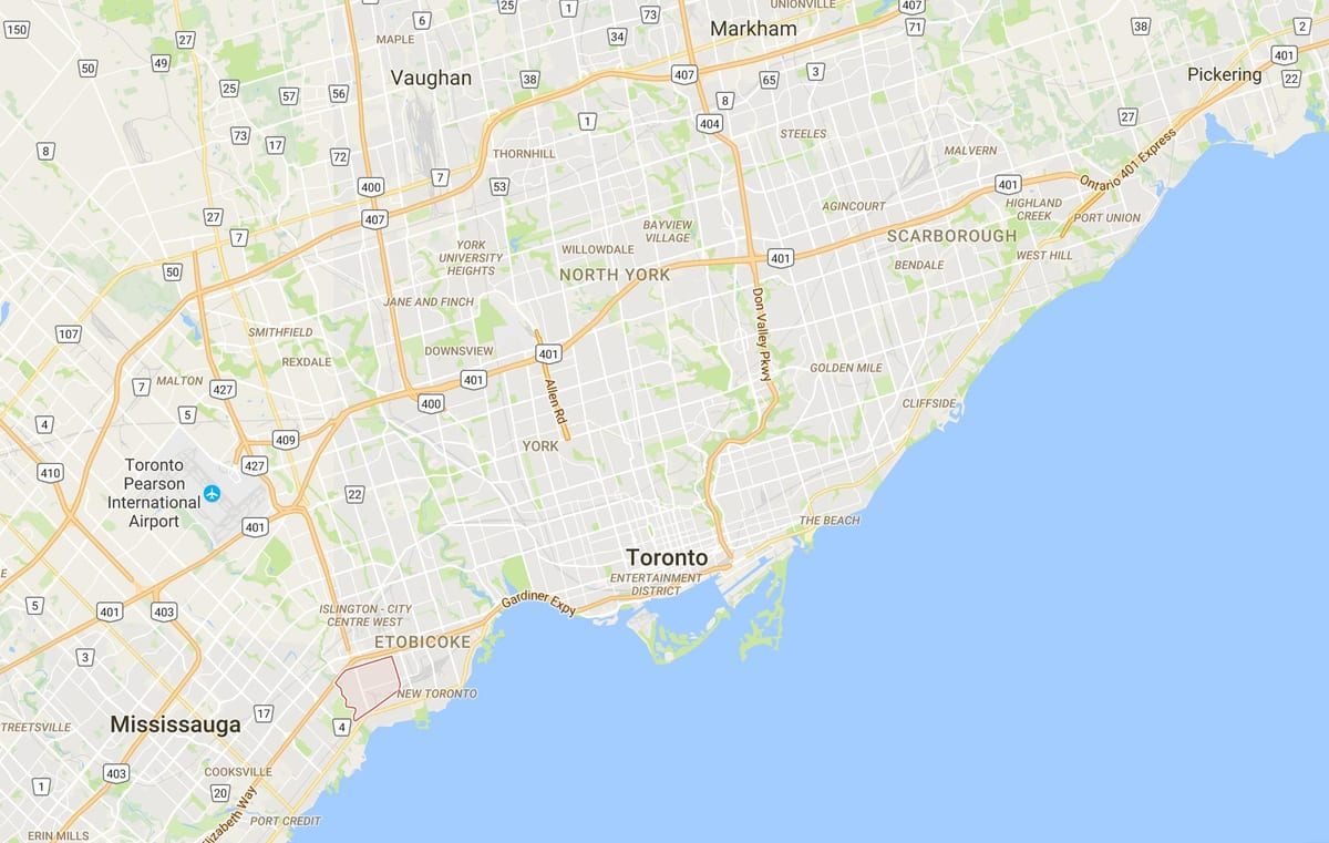 Térkép Alderwood Parkviewdistrict Toronto