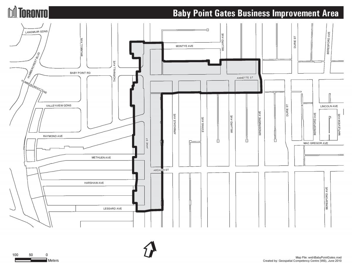 Térkép Baby point gates Toronto