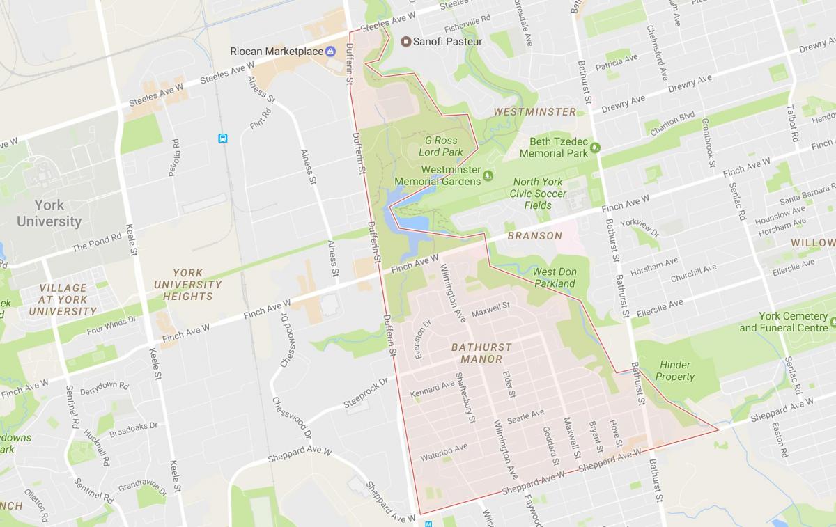 Térkép Bathurst Kastély szomszédságában Toronto