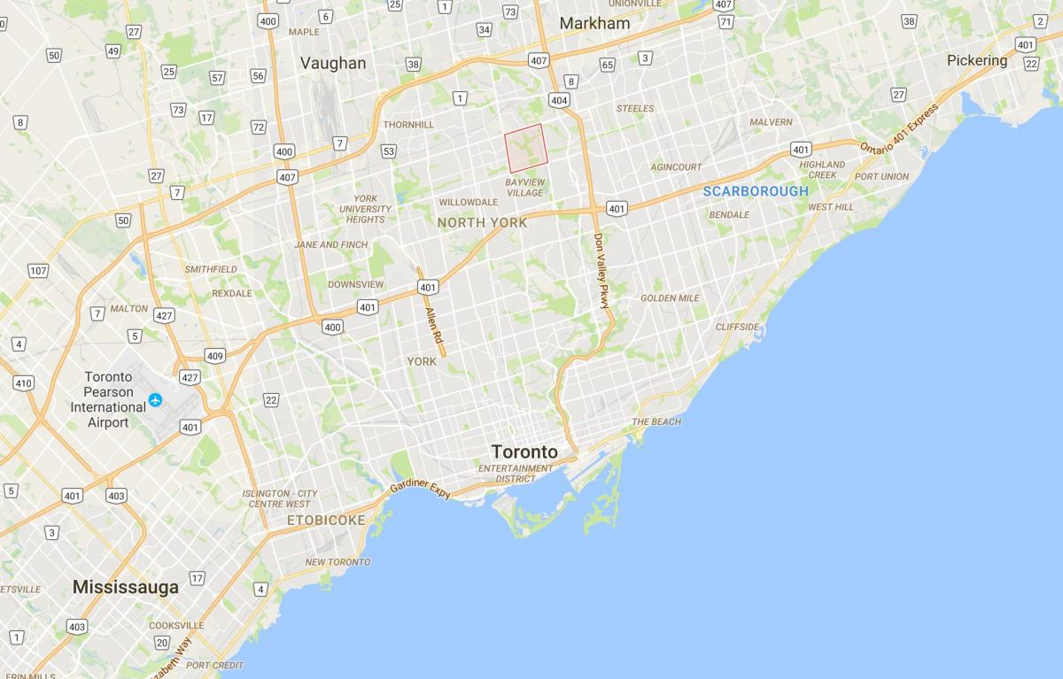 Térkép Bayview Erdőben – Steele kerületi Toronto