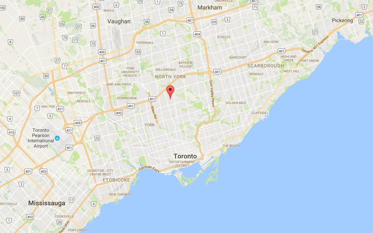 Térkép Bedford Park Toronto kerület