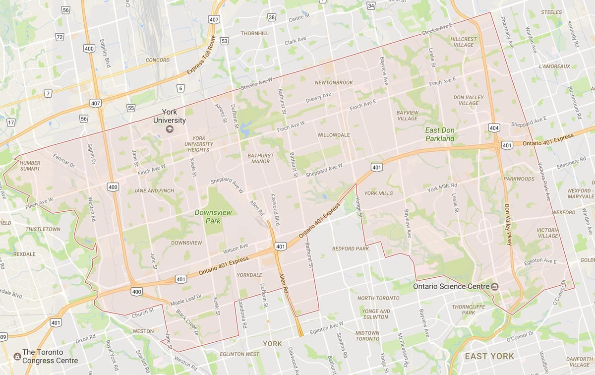 Térkép Belvárosi Toronto környéken Toronto
