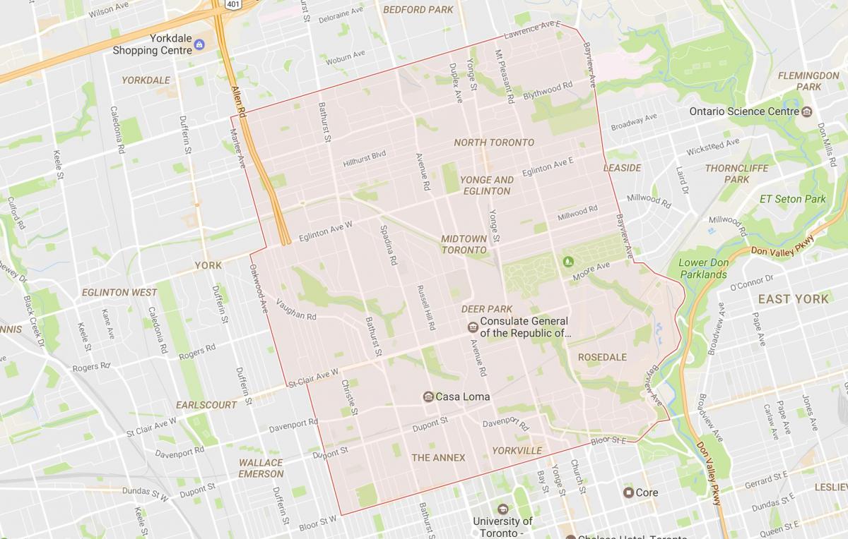 Térkép Belvárosi környék, Toronto