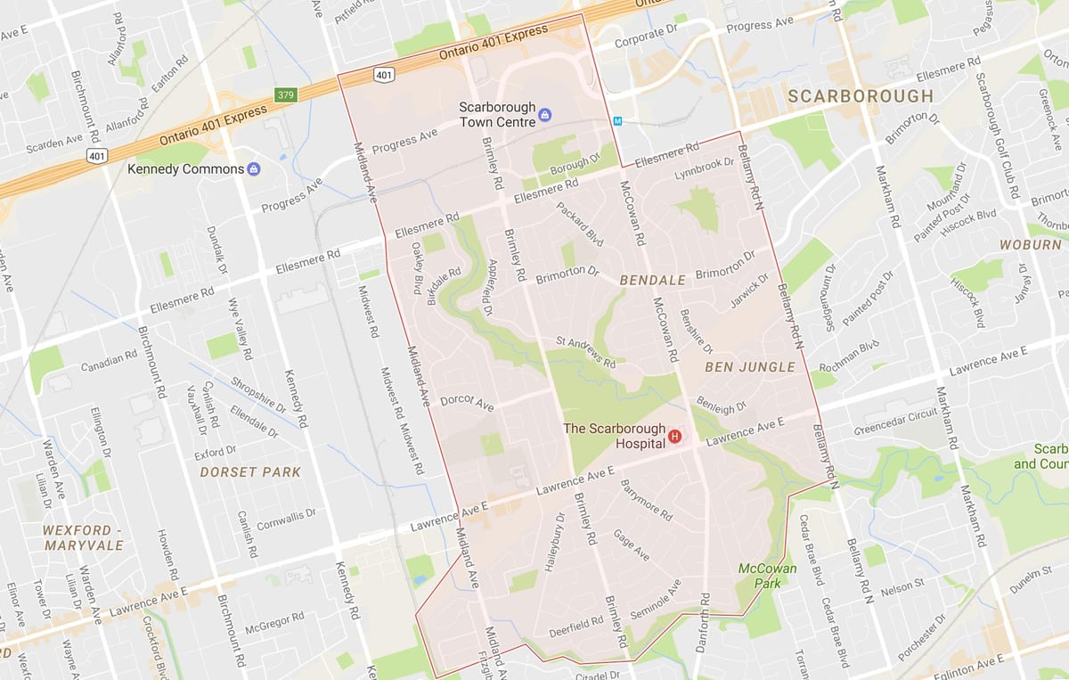 Térkép Bendale környéken Toronto