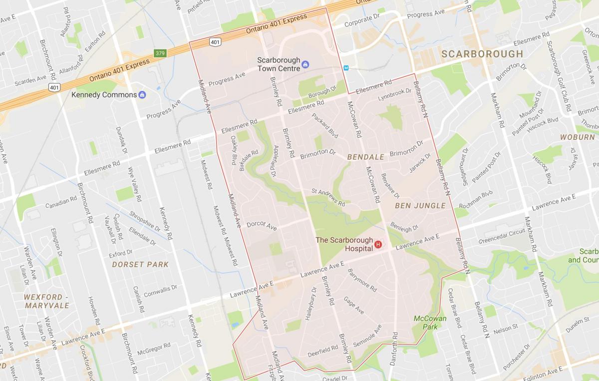 Térkép Bendale környéken Toronto