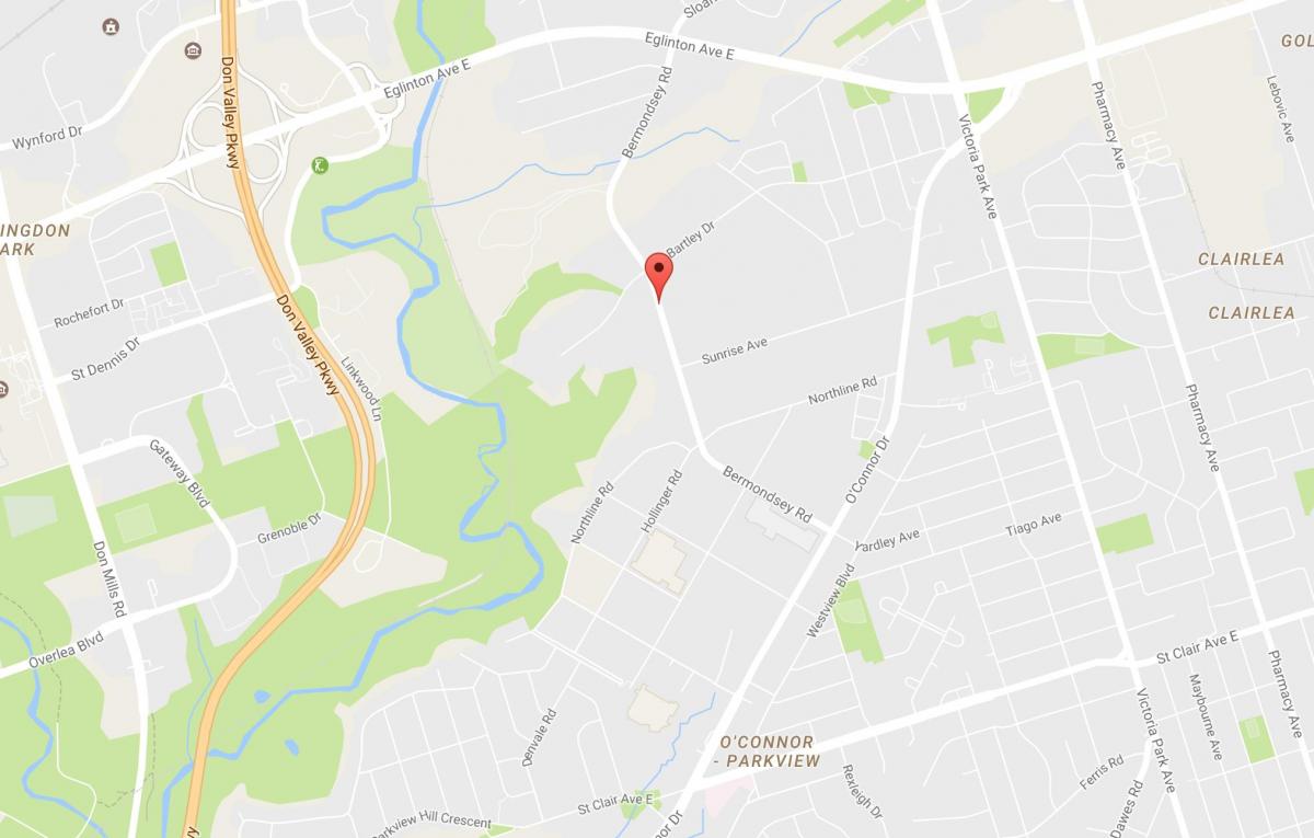 Térkép Bermondsey környéken Toronto