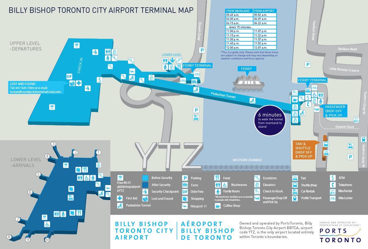 Térkép Billy Püspök Toronto city repülőtér