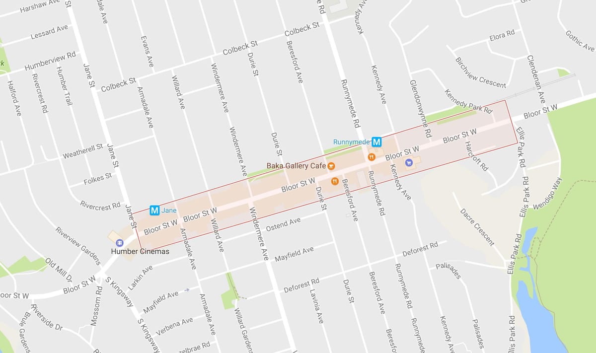 Térkép Bloor Nyugati Falu szomszédságában Toronto