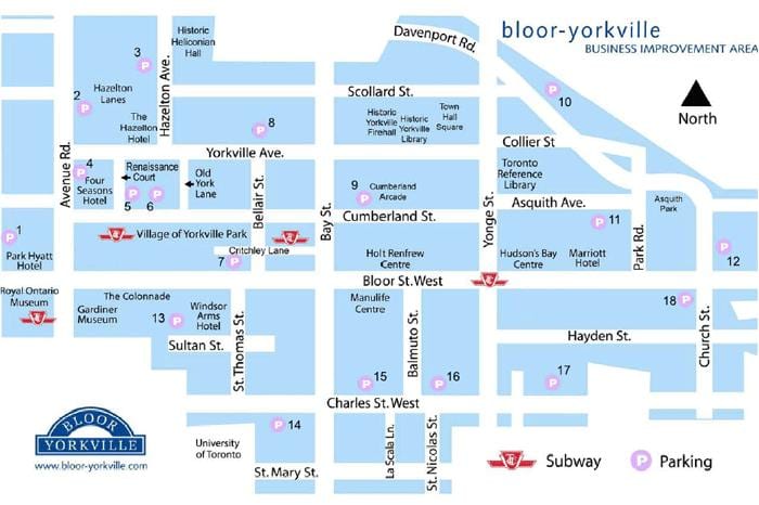 Térkép Bloor Yorkville metró