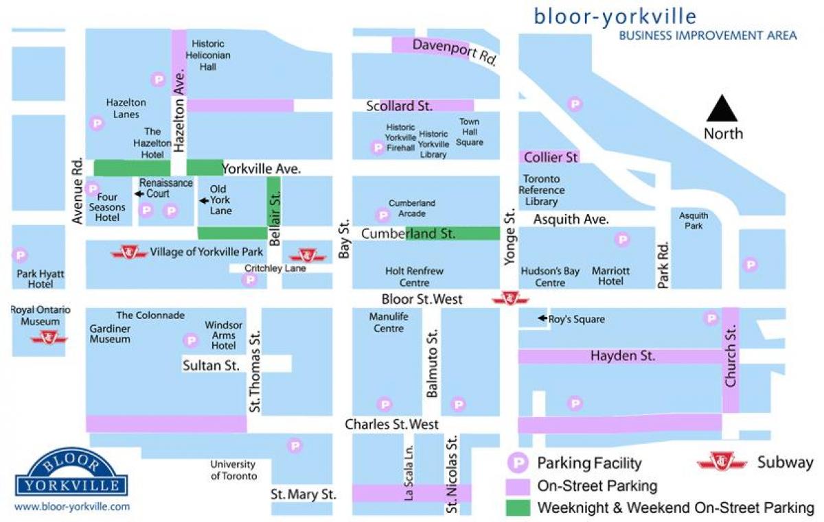 Térkép Bloor Yorkville parkoló