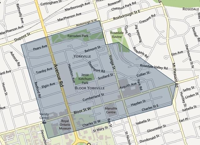 Térkép Bloor Yorkville