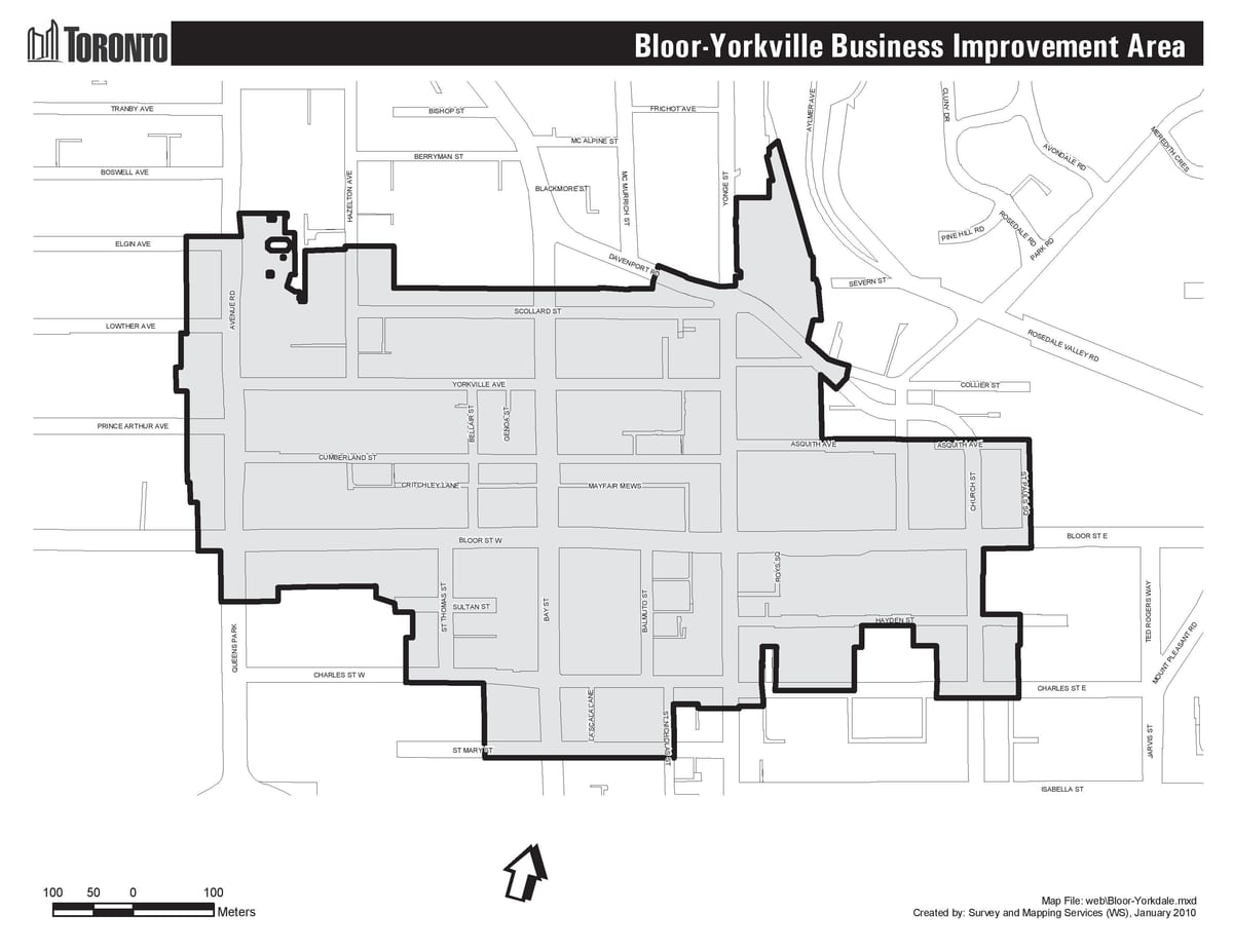Térkép Bloor Yorkville-Toronto boudary
