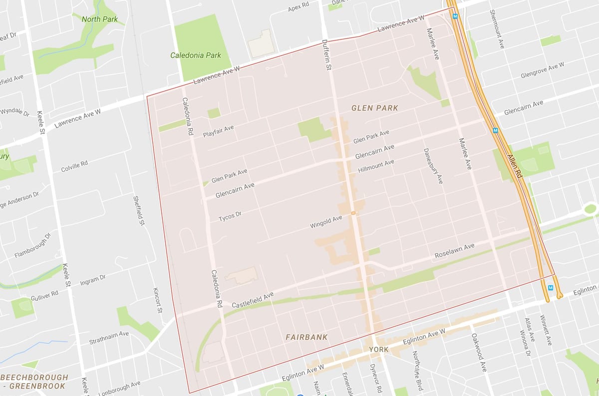 Térkép Briar Hill–Belgravia környéken Toronto
