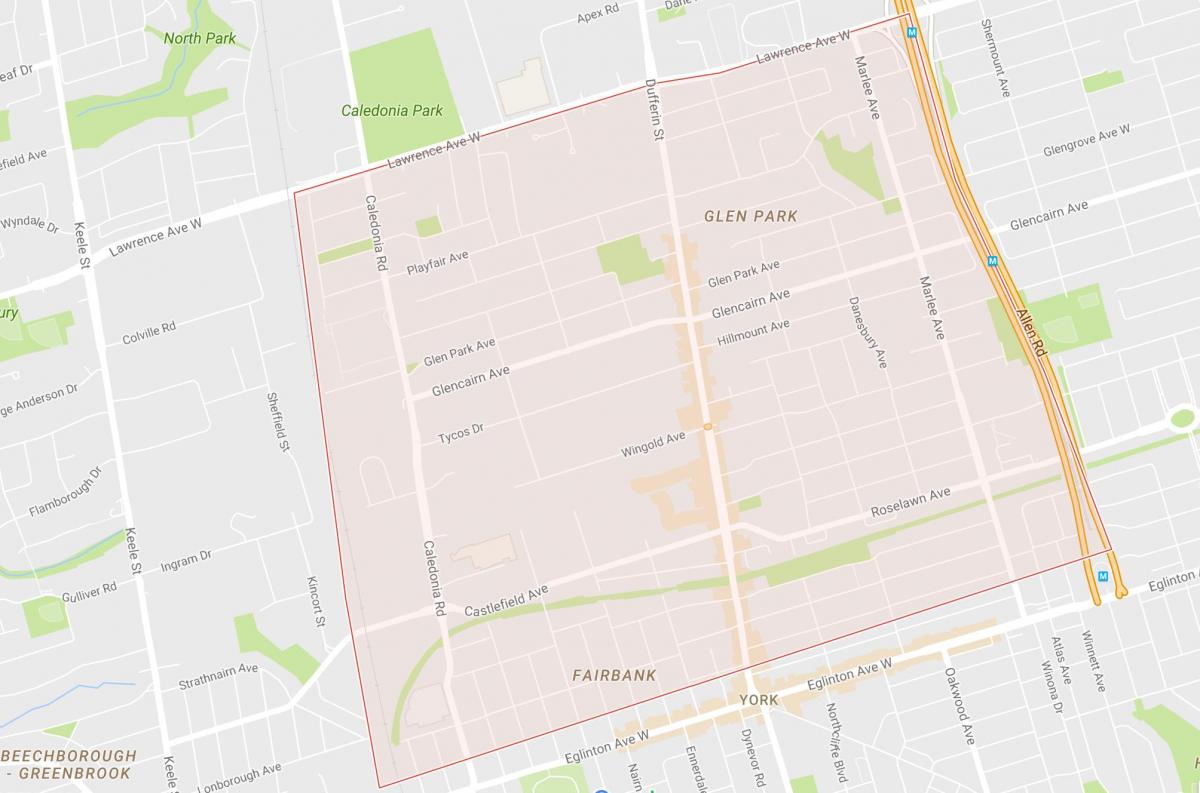 Térkép Briar Hill–Belgravia környéken Toronto