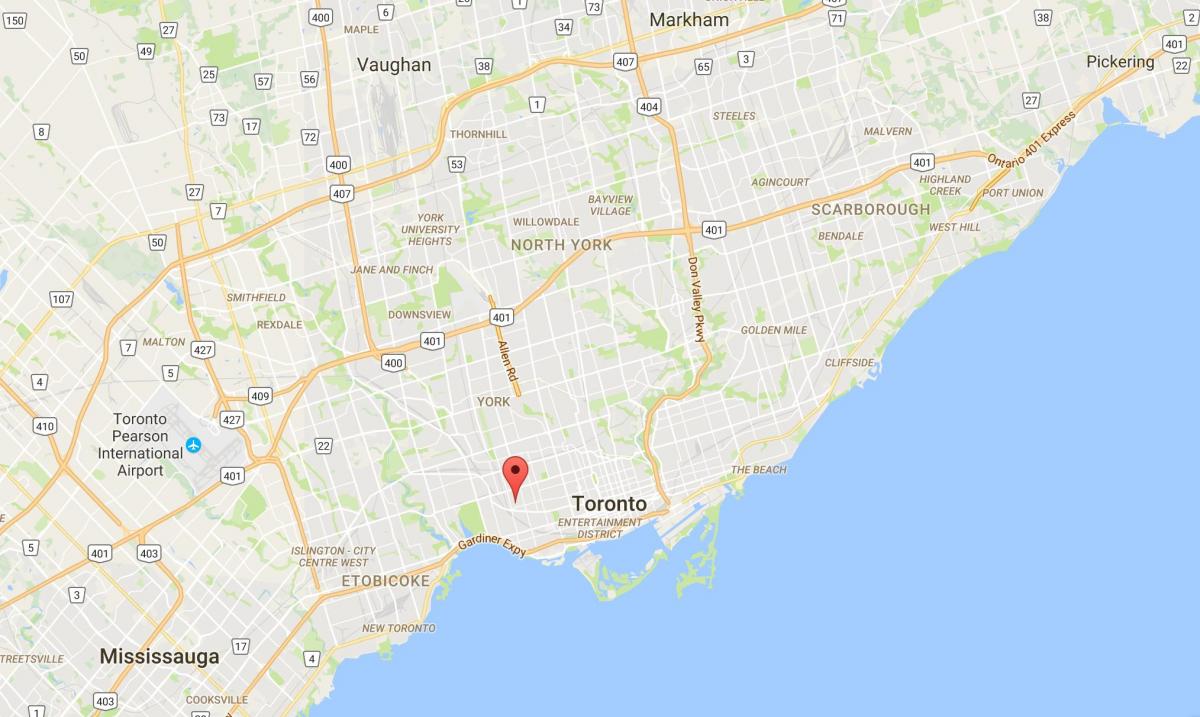 Térkép Brockton Falu kerületi Toronto