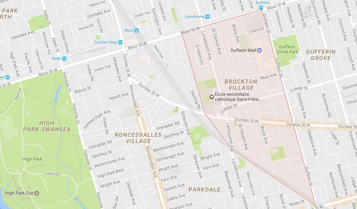 Térkép Brockton Falu szomszédságában Toronto