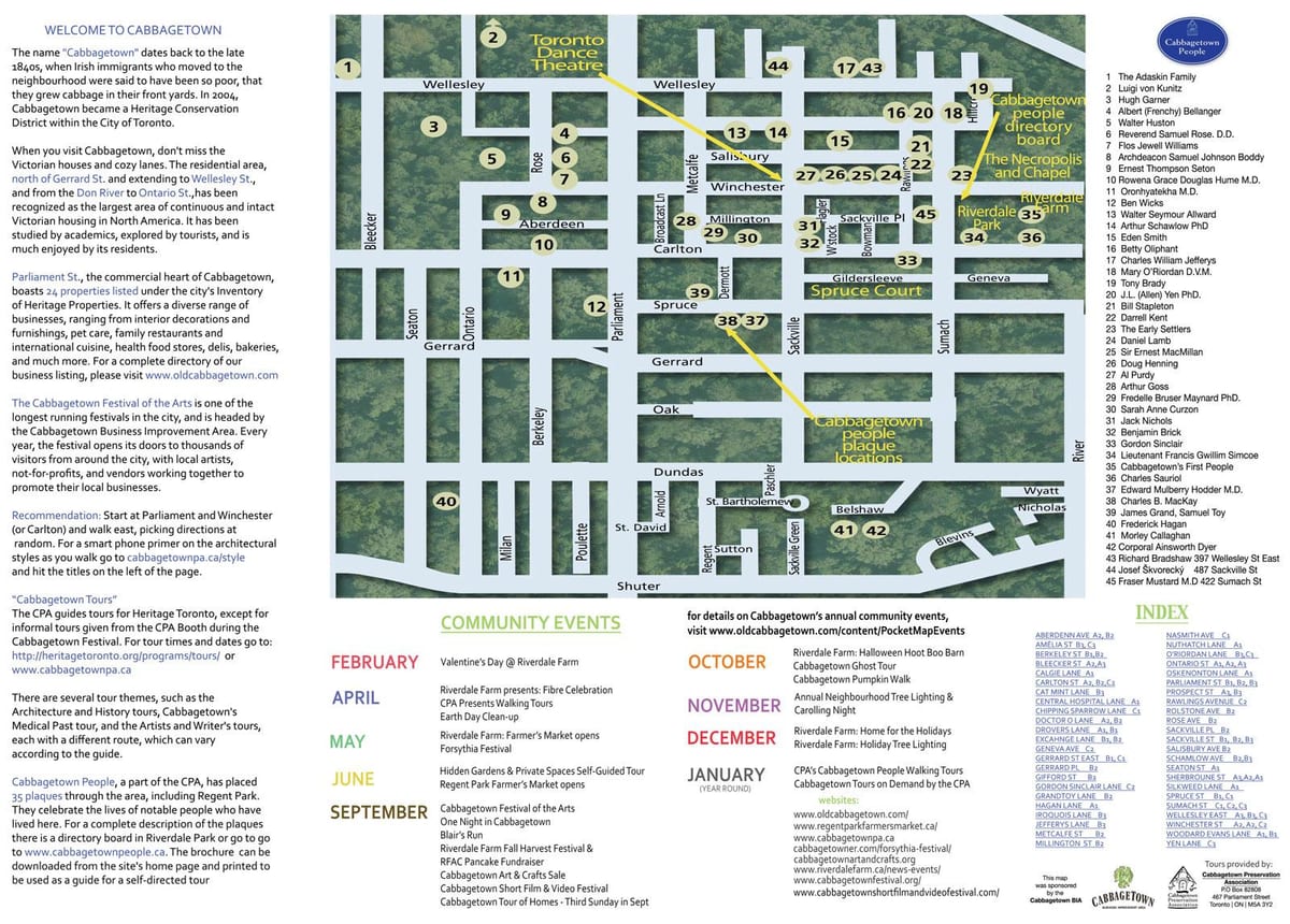 Térkép Cabbagetown események Toronto