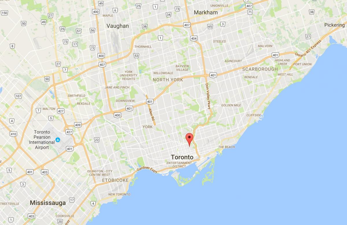 Térkép Cabbagetown kerületi Toronto