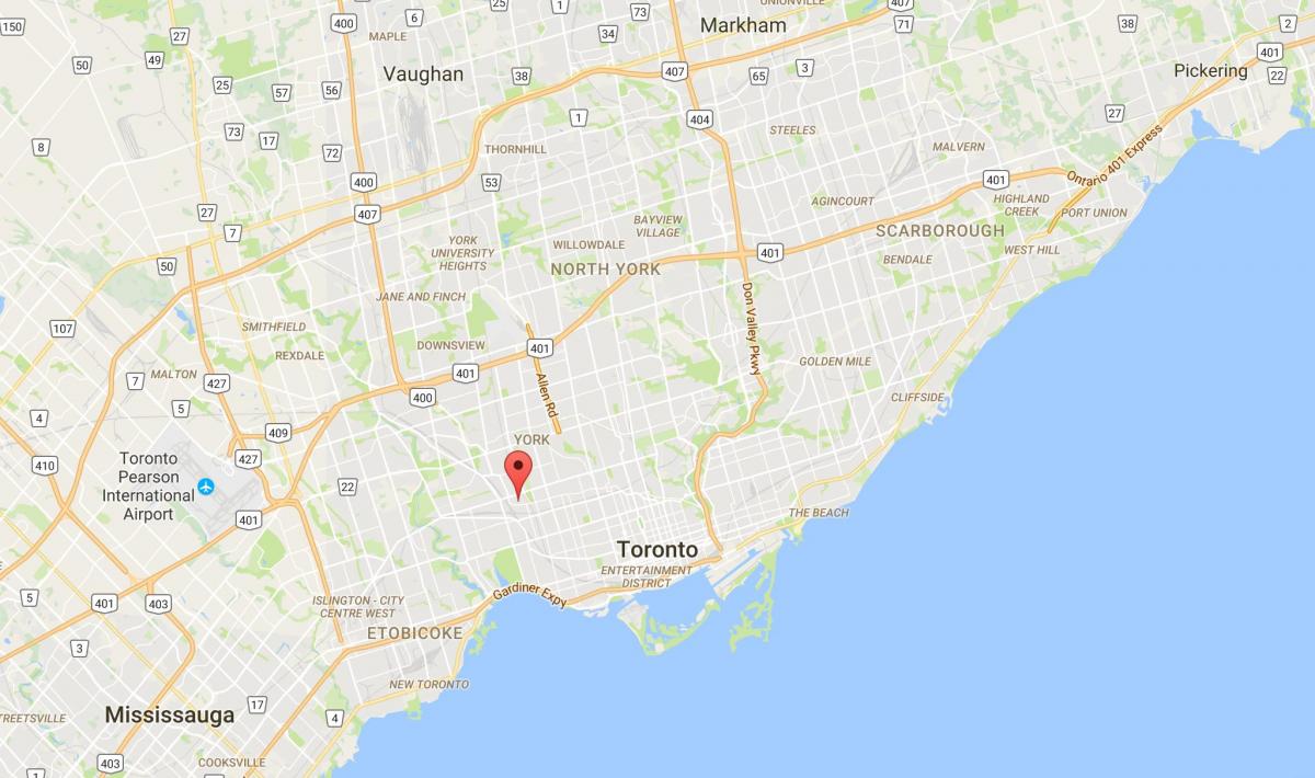 Térkép Carleton Falu kerületi Toronto