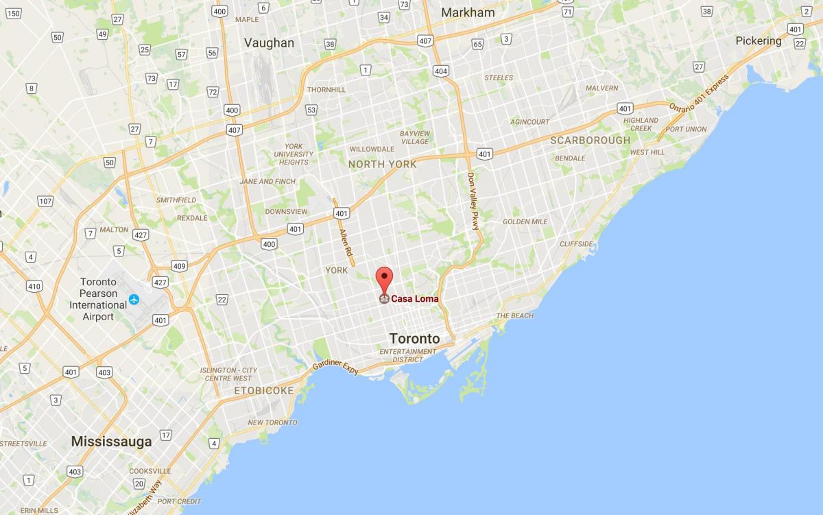Térkép Casa Loma kerületi Toronto