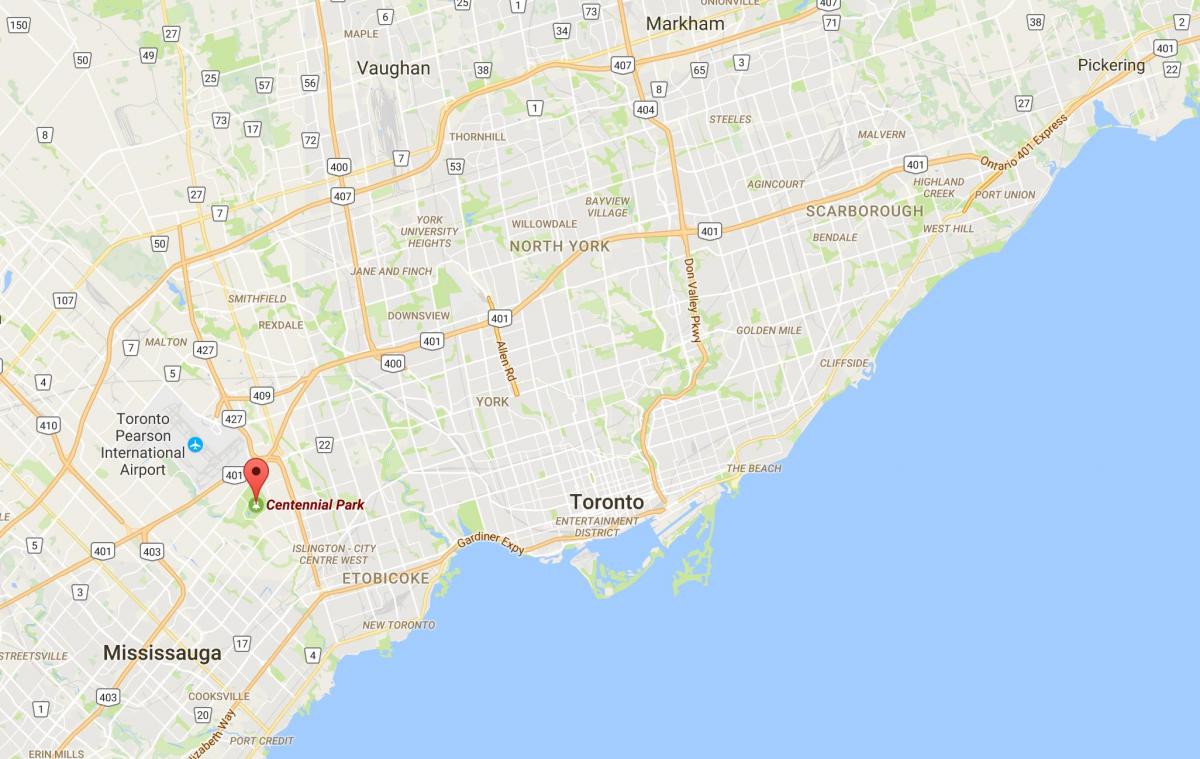 Térkép Centennial Park Toronto kerület