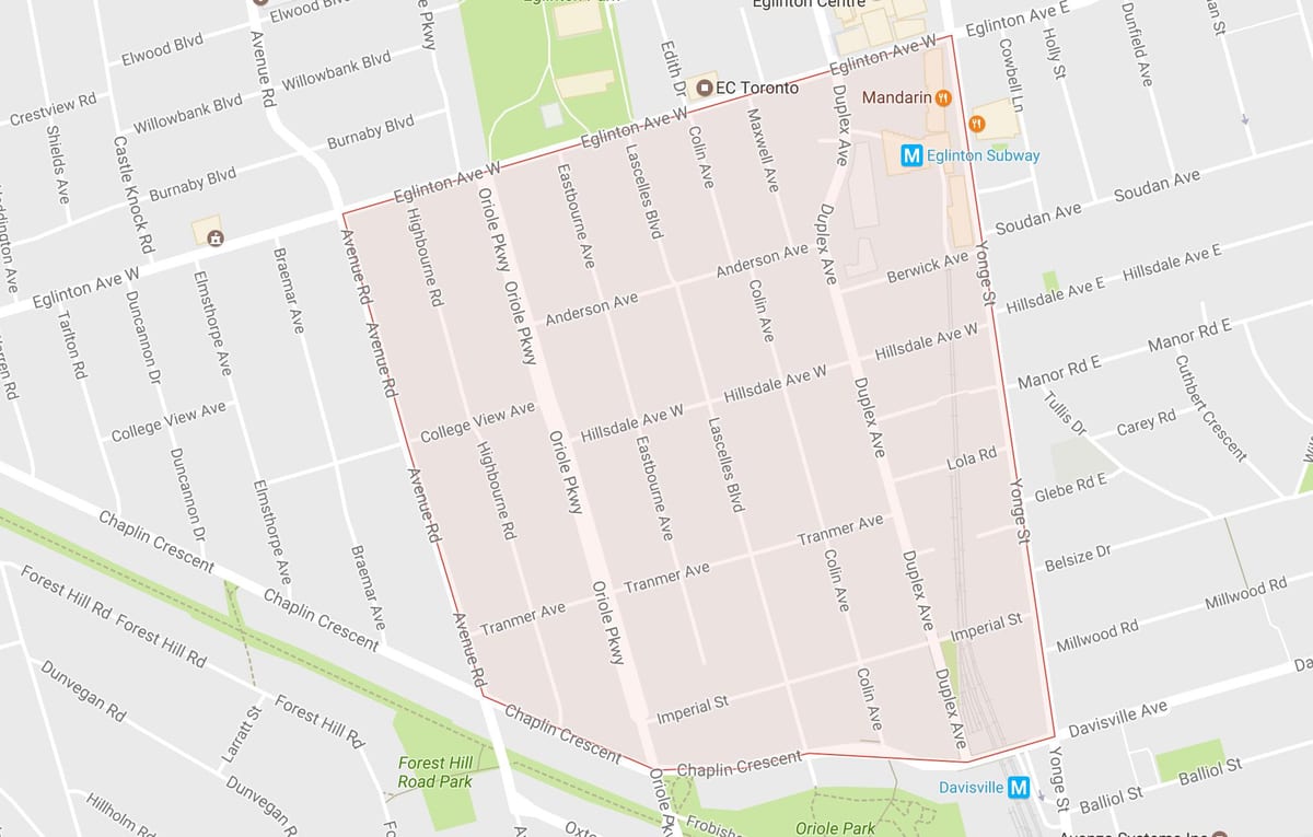 Térkép Chaplin Birtokok szomszédságában Toronto