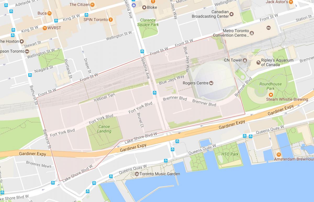 Térkép CityPlace környéken Toronto