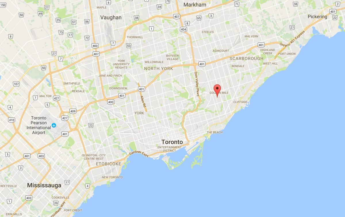 Térkép Clairlea kerületi Toronto