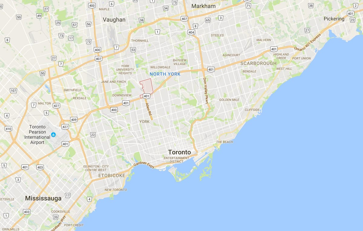 Térkép Clanton Park Toronto kerület
