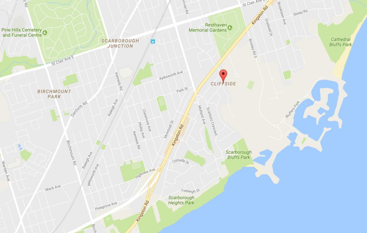Térkép Cliffside környéken Toronto