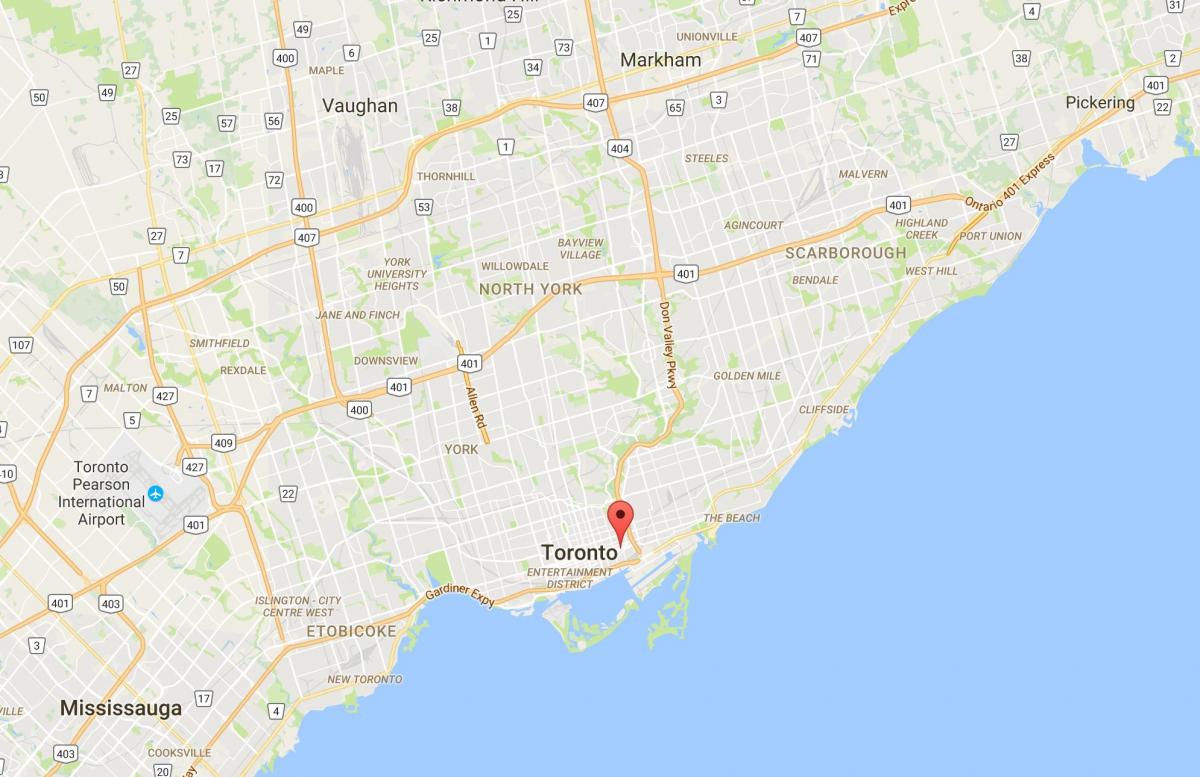 Térkép Corktown kerületi Toronto