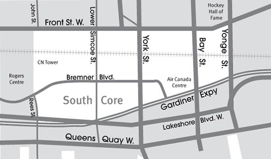Térkép Dél-Core Toronto
