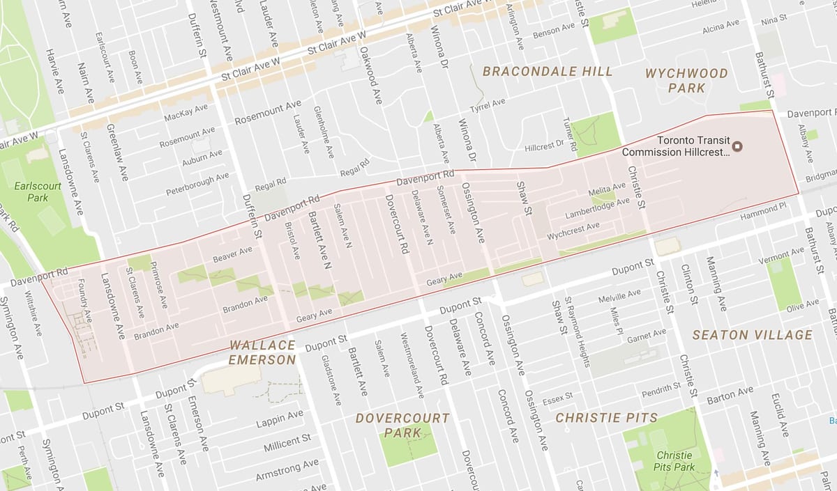 Térkép Davenport környéken Toronto