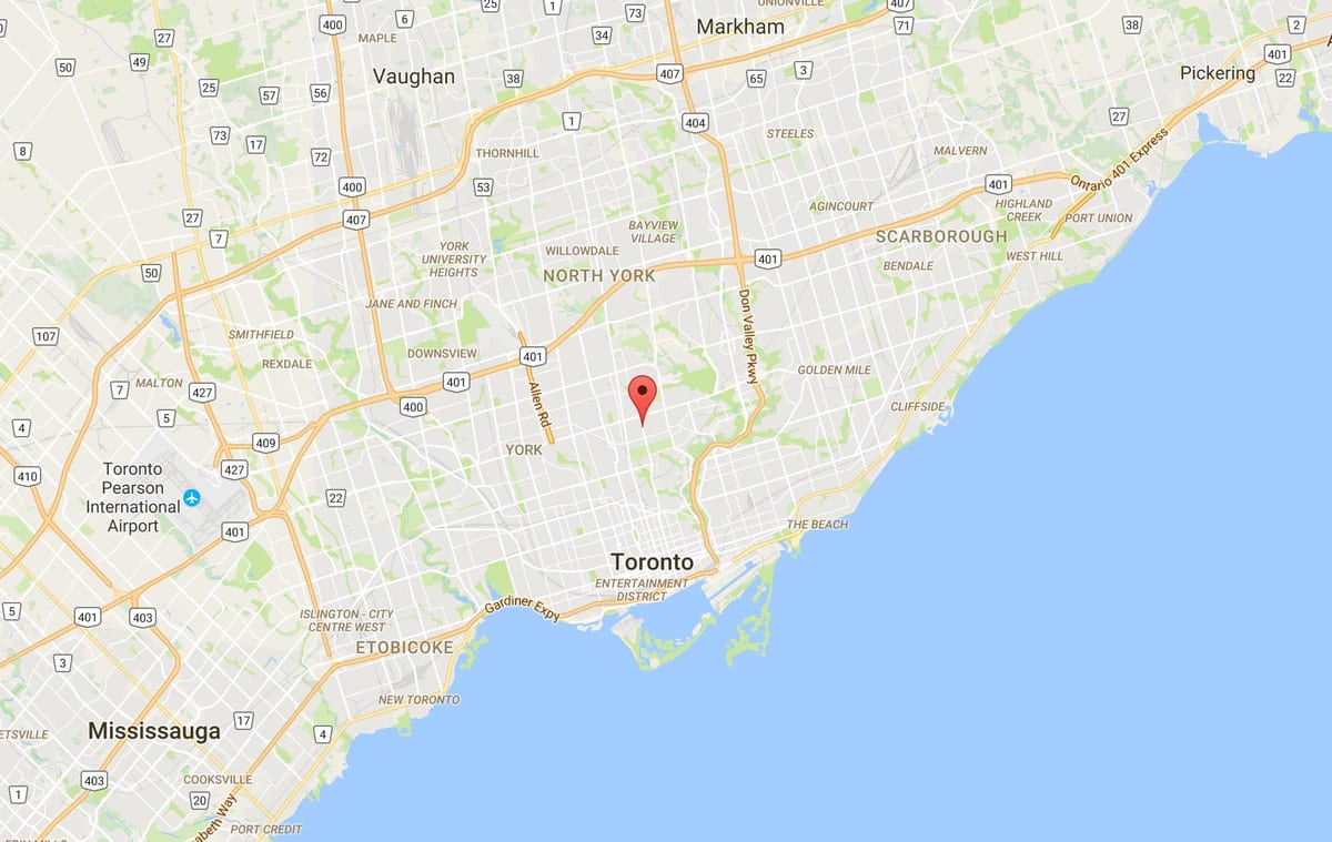 Térkép Davisville Falu kerületi Toronto