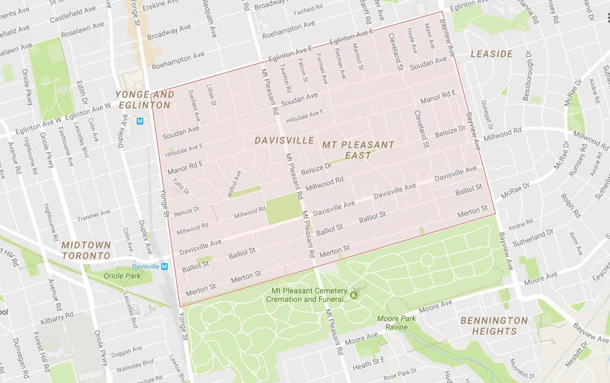 Térkép Davisville Falu szomszédságában Toronto