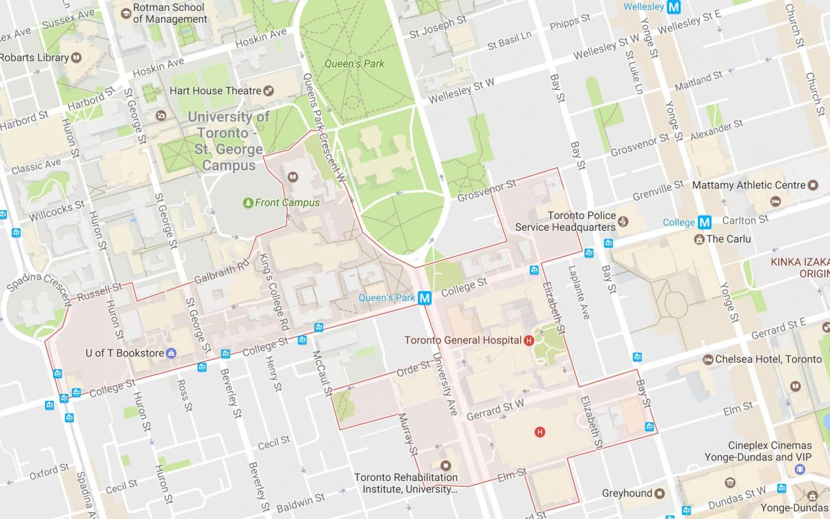 Térkép Felfedezés Kerület szomszédságában, Toronto