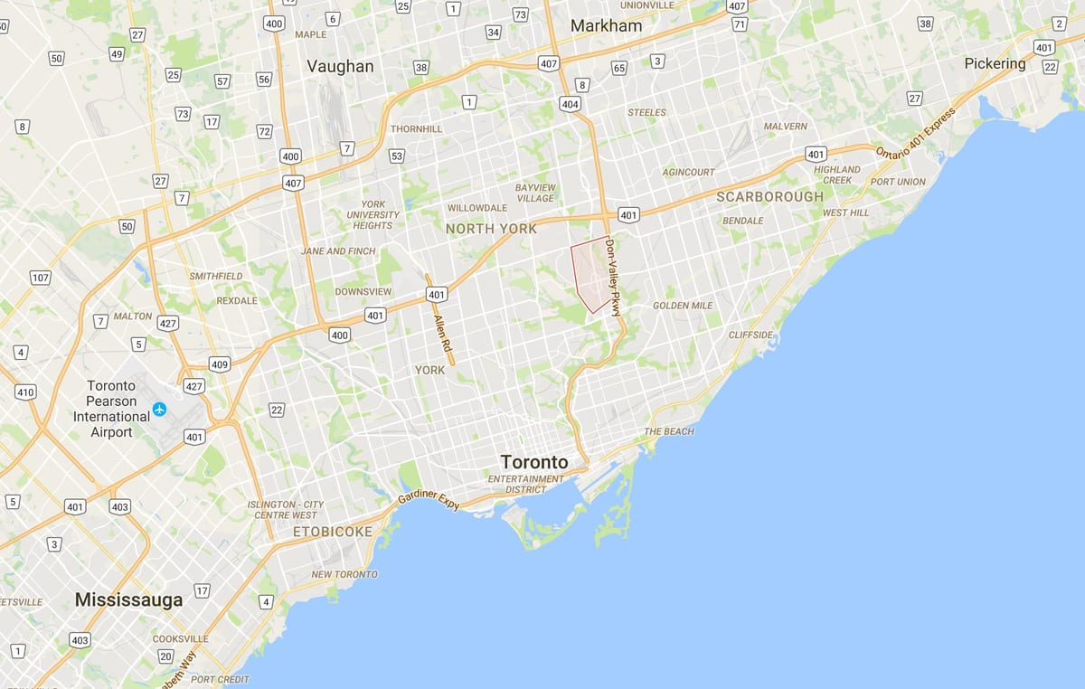 Térkép Don Mills kerületi Toronto