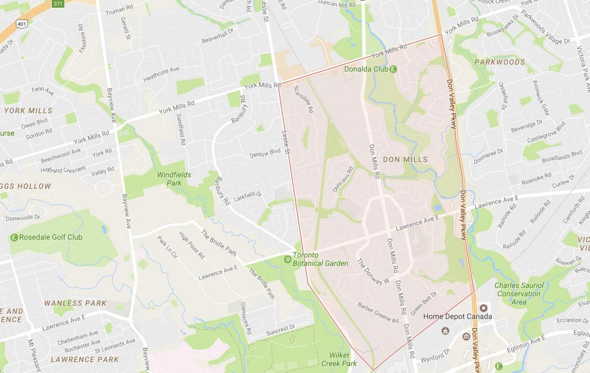 Térkép Don Mills környéken Toronto