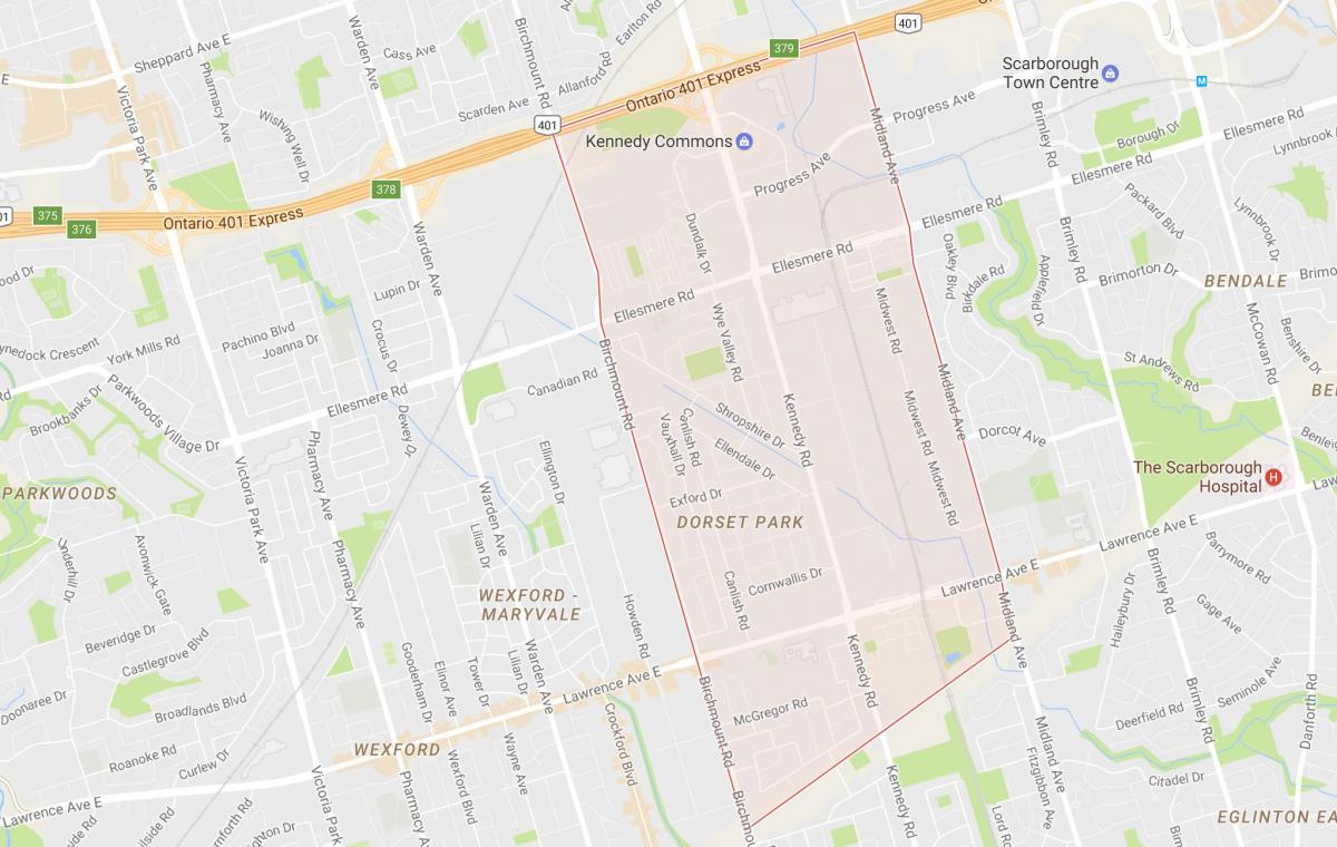 Térkép Dorset Park szomszédságában, Toronto