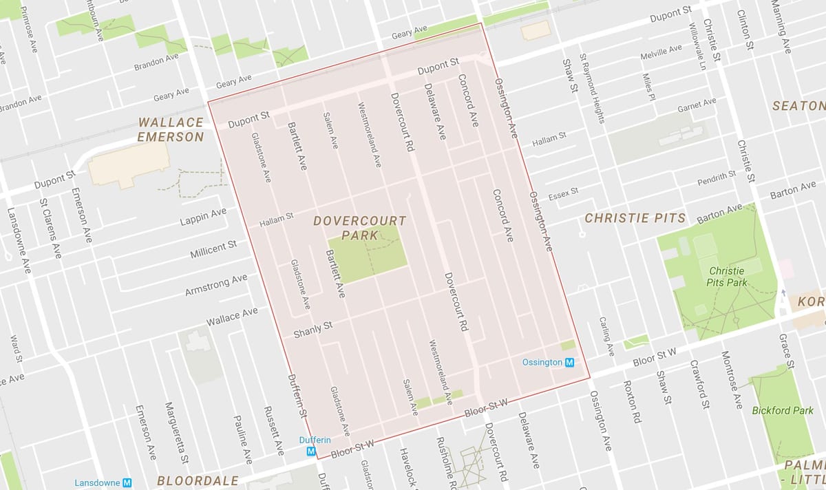 Térkép Dovercourt Park szomszédságában, Toronto
