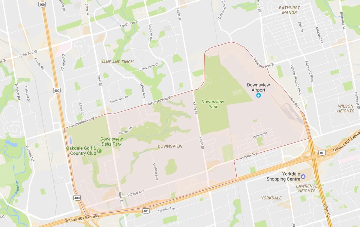 Térkép Downsview környéken Toronto